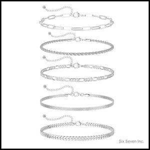 14K Gold Plated Bracelet Set Layering Dainty Minimal Chic Y2K Jewelry